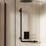 Lifestyle image of Crosswater Matt Black Right-Angle Grab Bar